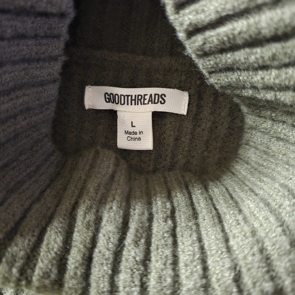 Goodthreads Forest Green Ribbed Sweater Large - Picture 2 of 4